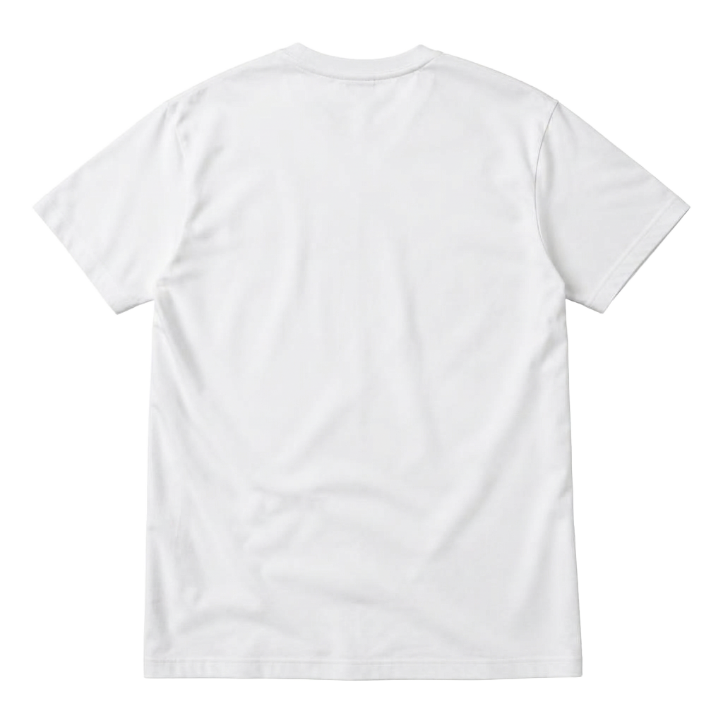 White Basic T-Shirt, back view